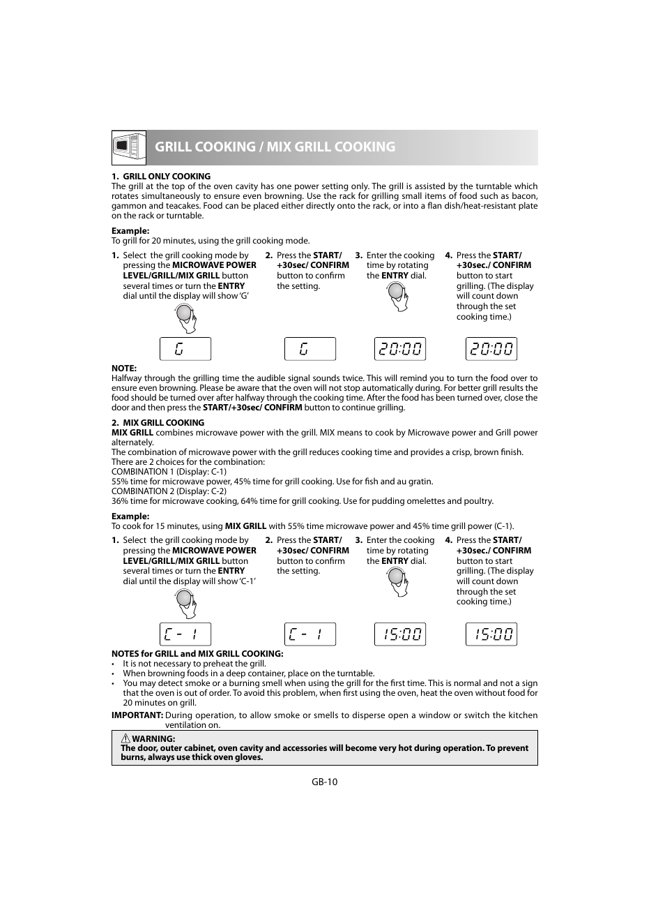 Grill cooking / mix grill cooking | Sharp R-60STE User Manual | Page 172 / 180