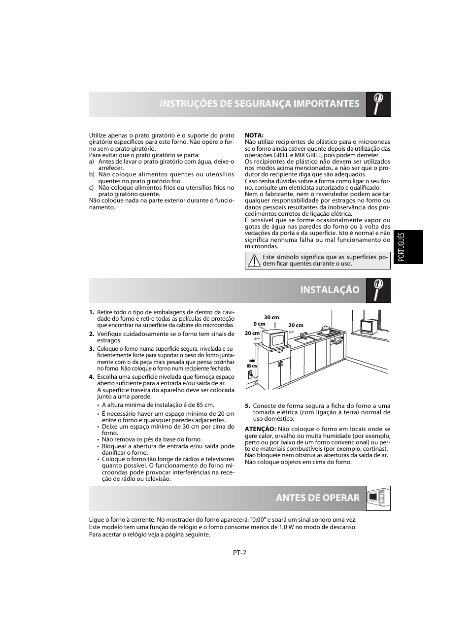 Português | Sharp R-60STE User Manual | Page 41 / 180