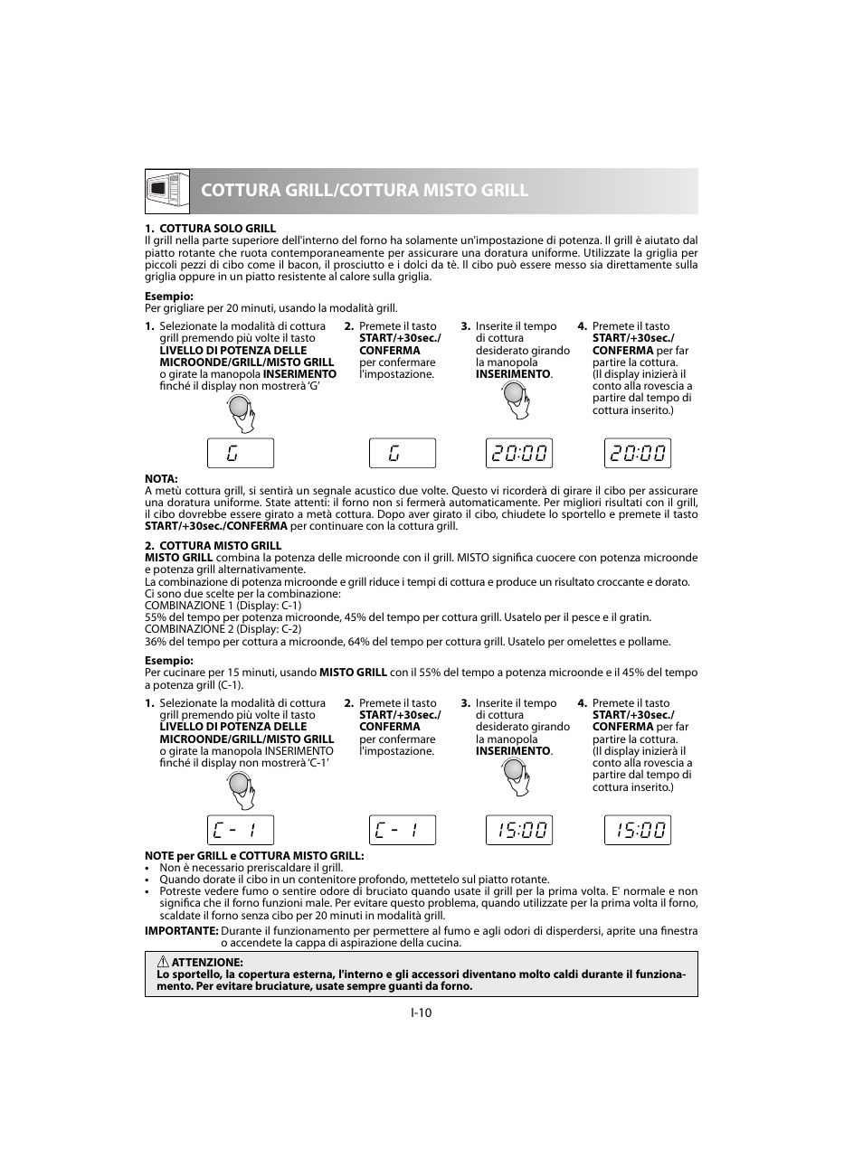 Cottura grill/cottura misto grill | Sharp R-60STE User Manual | Page 76 / 180