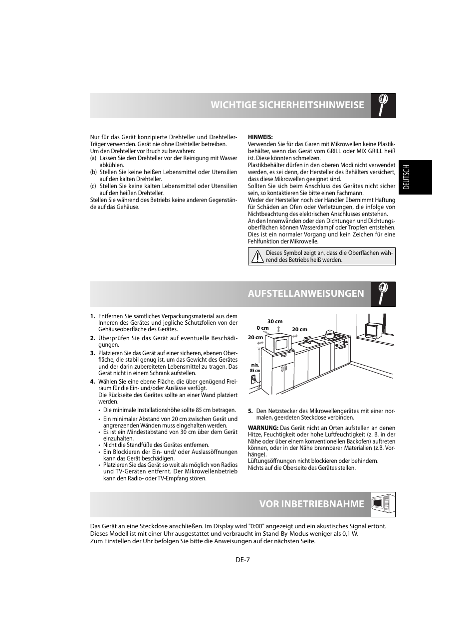 Deutsch | Sharp R-60STE User Manual | Page 9 / 180