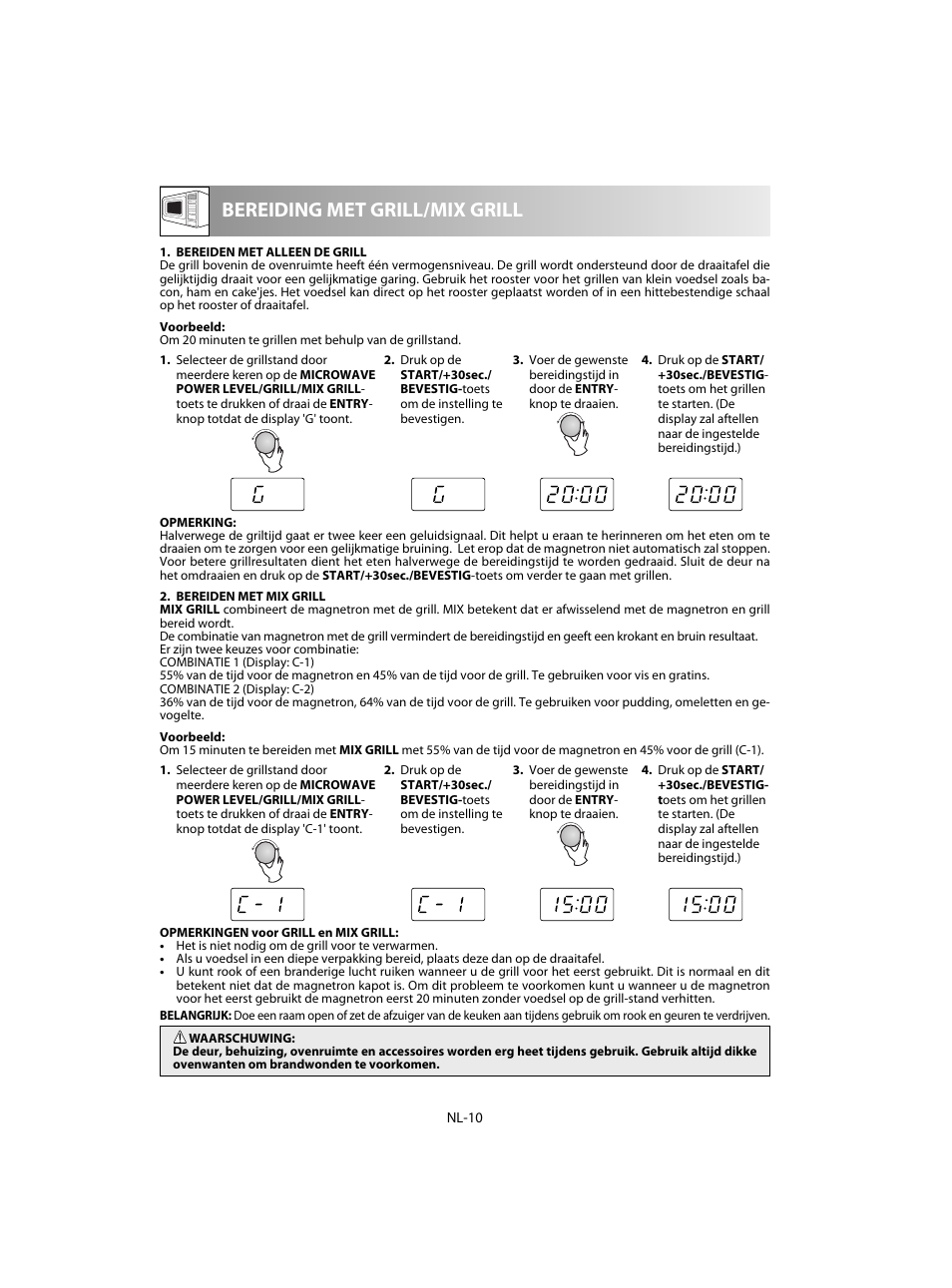 Bereiding met grill/mix grill | Sharp R-60STE User Manual | Page 92 / 180