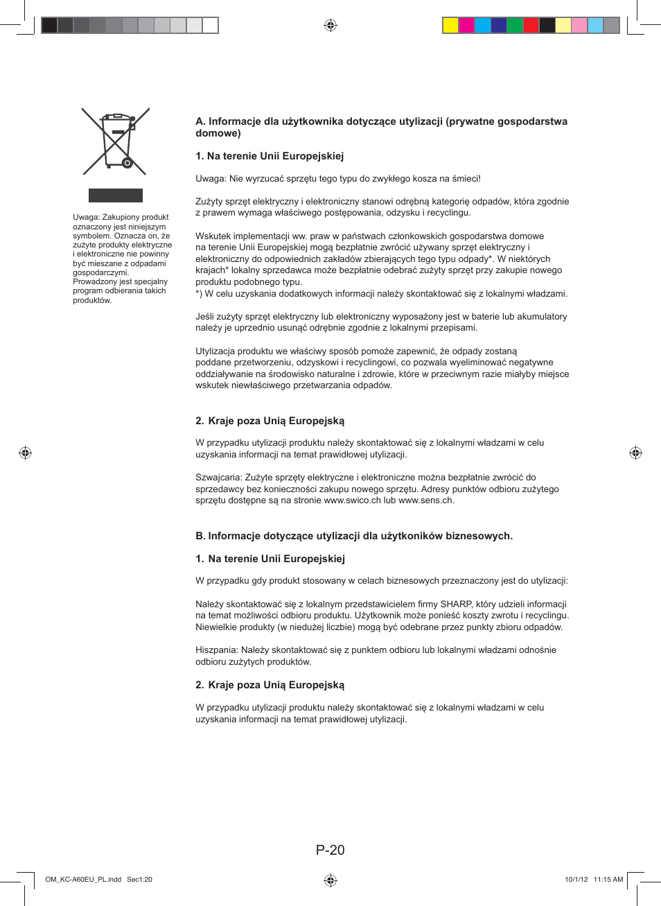 P-20 | Sharp KC-A60EU W User Manual | Page 110 / 219