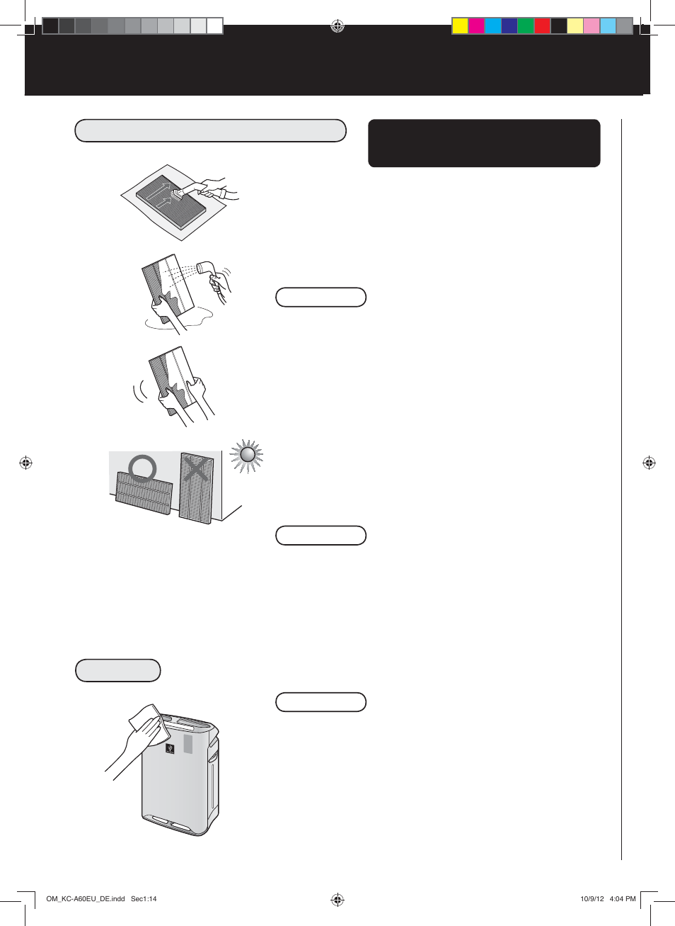 Pflege und wartung | Sharp KC-A60EU W User Manual | Page 38 / 219