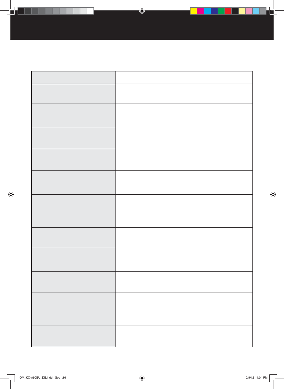 Störungsbeseitigung, D-16 | Sharp KC-A60EU W User Manual | Page 40 / 219