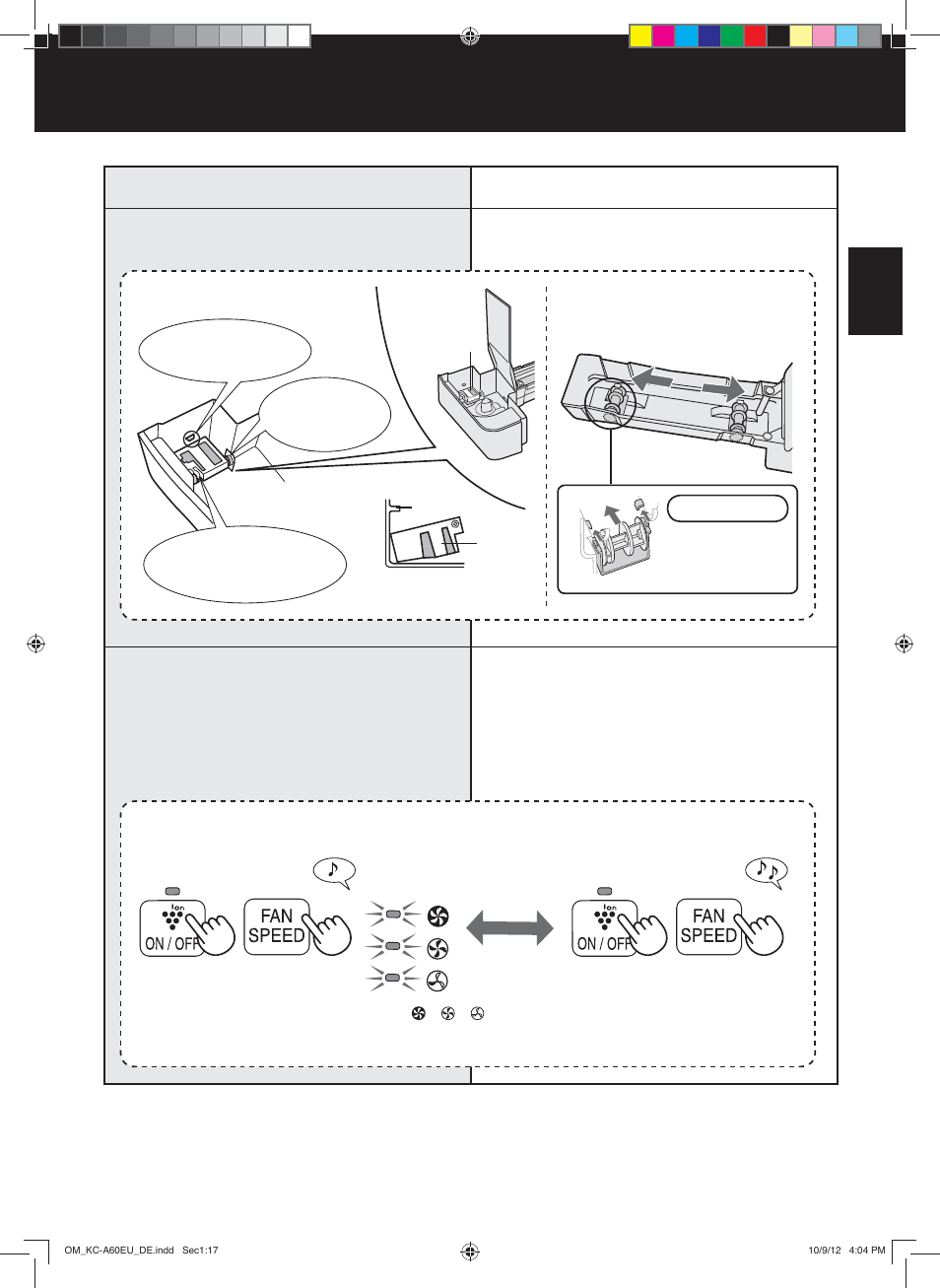 Stornierung, D-17, Schwimmer walze | Anmerkung | Sharp KC-A60EU W User Manual | Page 41 / 219