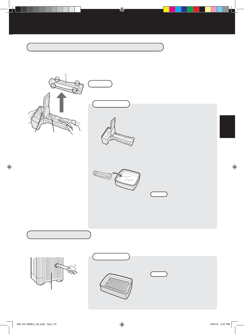 Bevochtigingslade en -afdekking, Achterpaneel | Sharp KC-A60EU W User Manual | Page 81 / 219