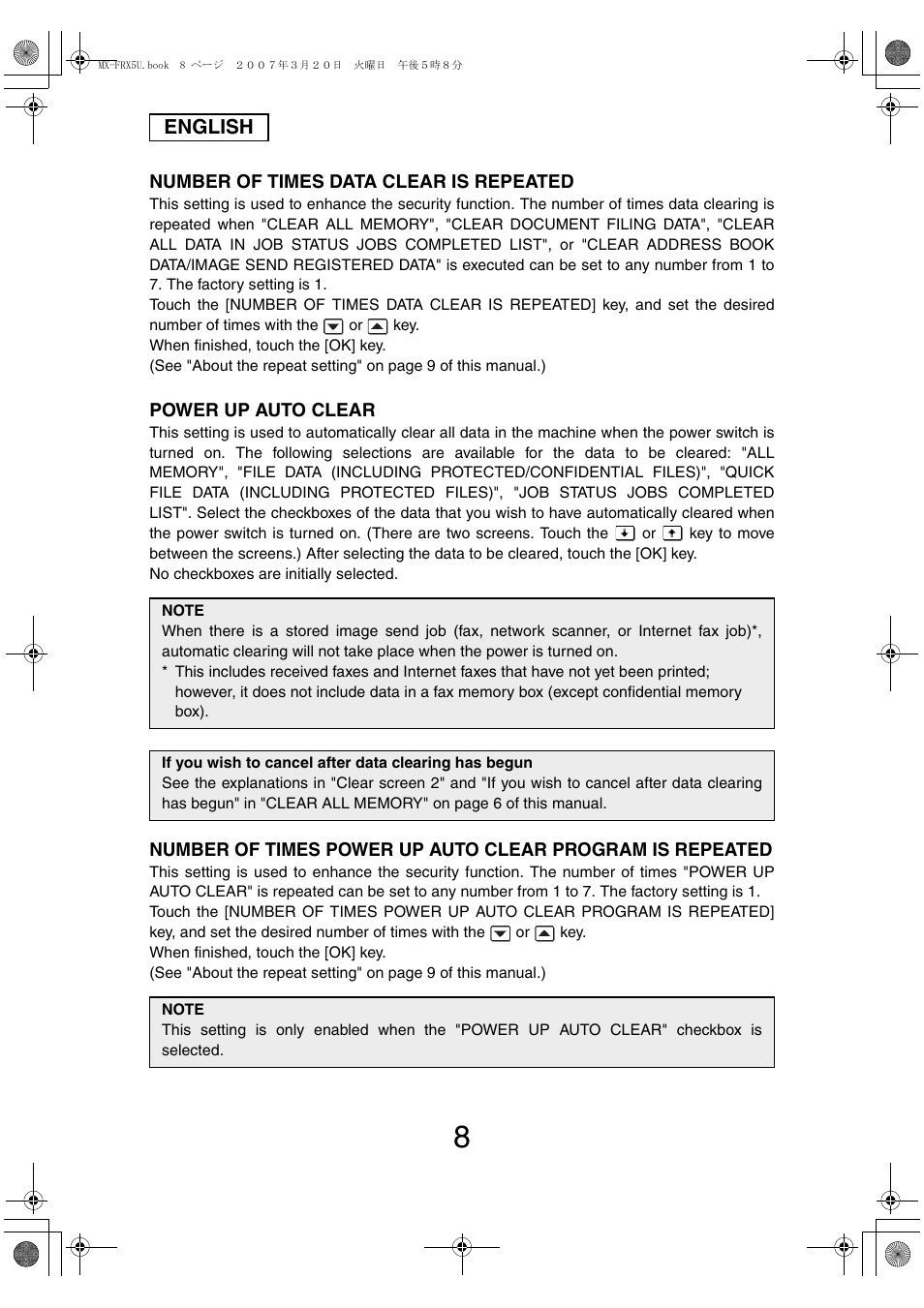 English | Sharp Funkcja identyfikacji użytkownika User Manual | Page 10 / 184