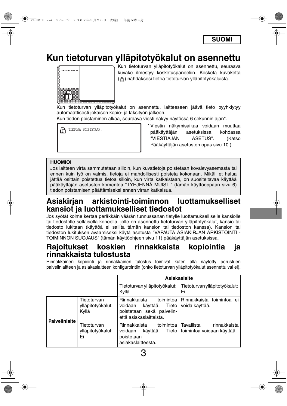 Kun tietoturvan ylläpitotyökalut on asennettu | Sharp Funkcja identyfikacji użytkownika User Manual | Page 101 / 184