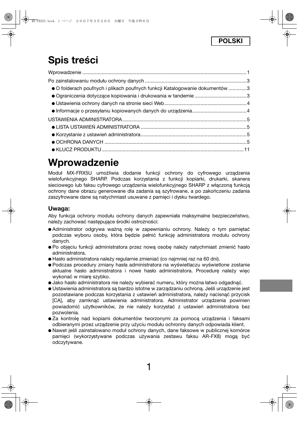 Sharp Funkcja identyfikacji użytkownika User Manual | Page 135 / 184