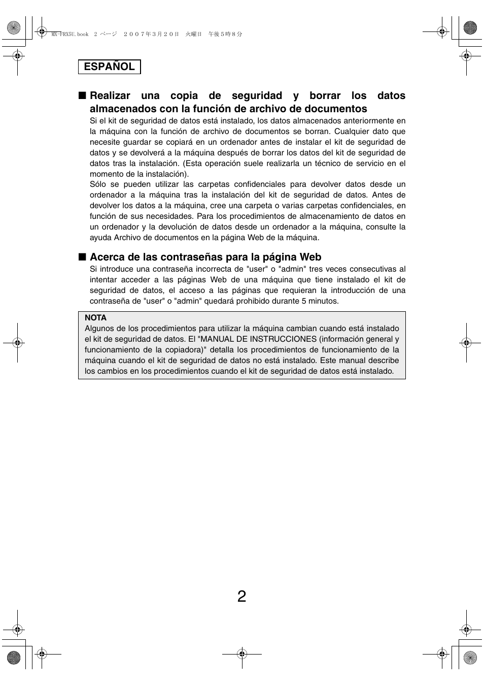 Sharp Funkcja identyfikacji użytkownika User Manual | Page 16 / 184
