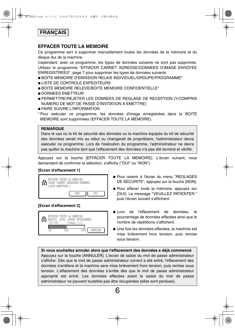 Français | Sharp Funkcja identyfikacji użytkownika User Manual | Page 32 / 184