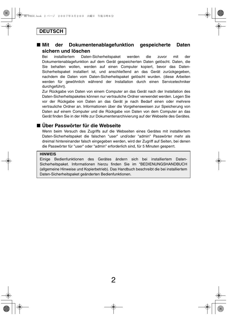 Sharp Funkcja identyfikacji użytkownika User Manual | Page 40 / 184