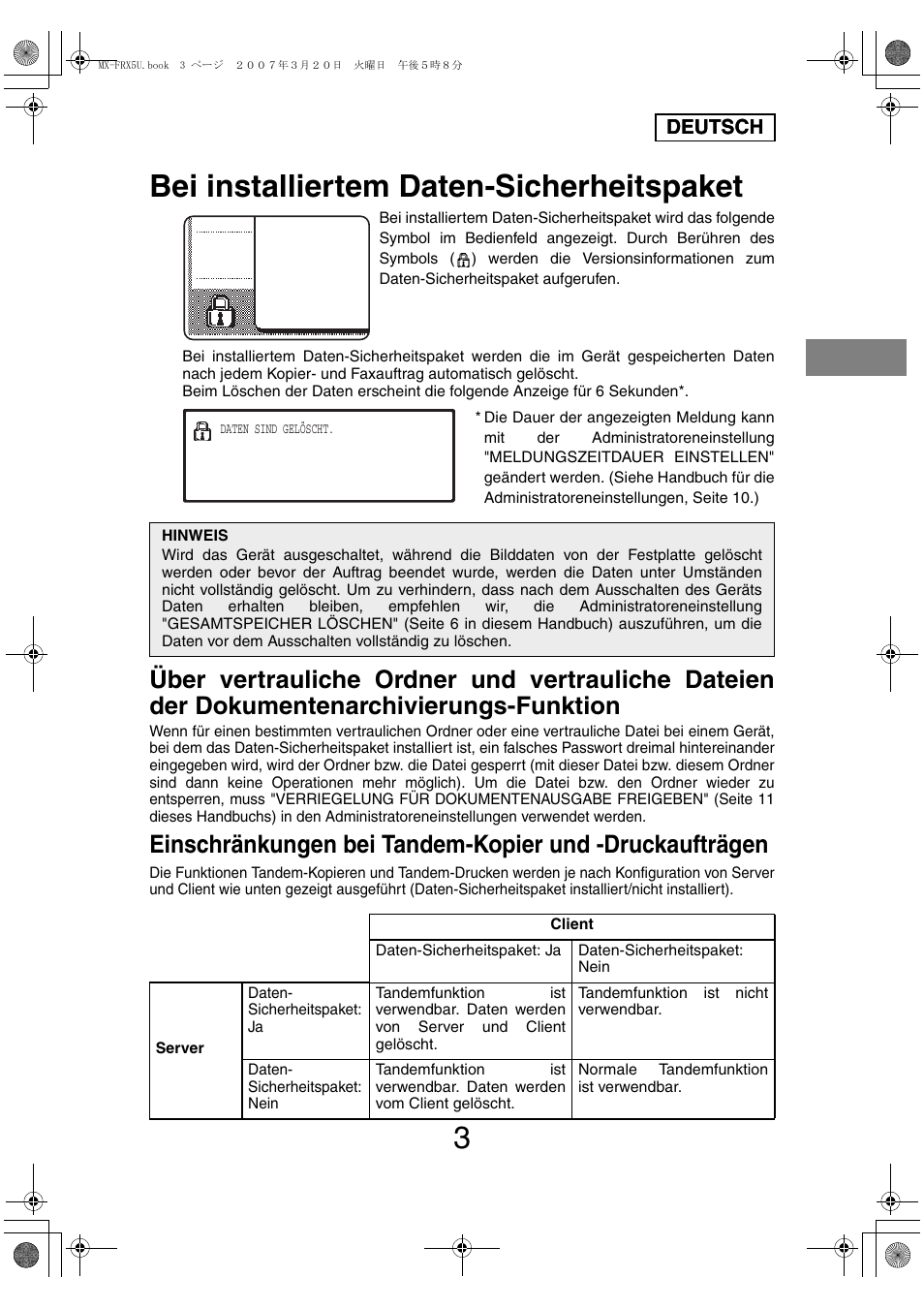 Bei installiertem daten-sicherheitspaket | Sharp Funkcja identyfikacji użytkownika User Manual | Page 41 / 184