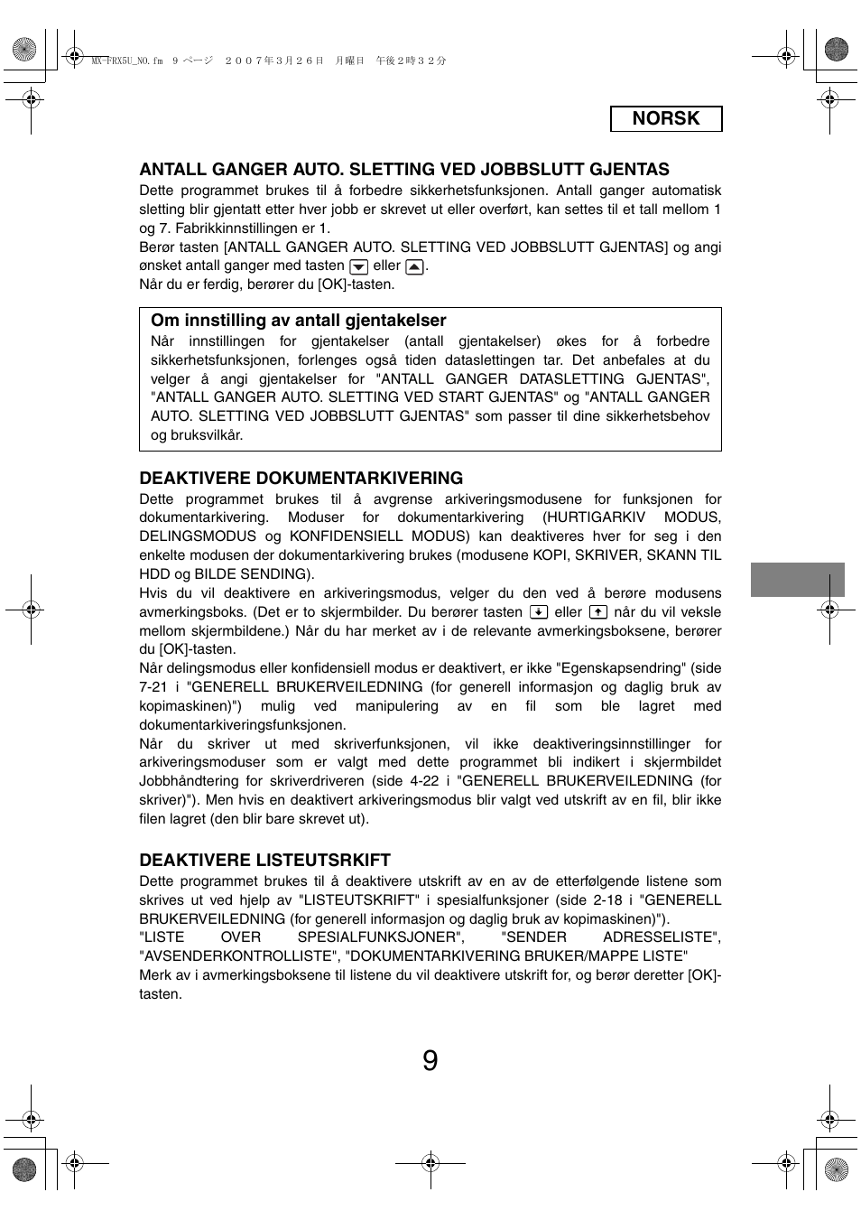 Sharp Funkcja identyfikacji użytkownika User Manual | Page 95 / 184