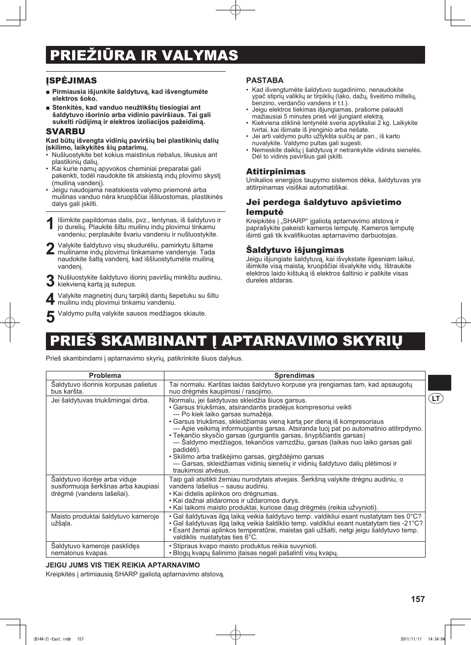 Sharp SJ-WP320TBE User Manual | Page 157 / 224