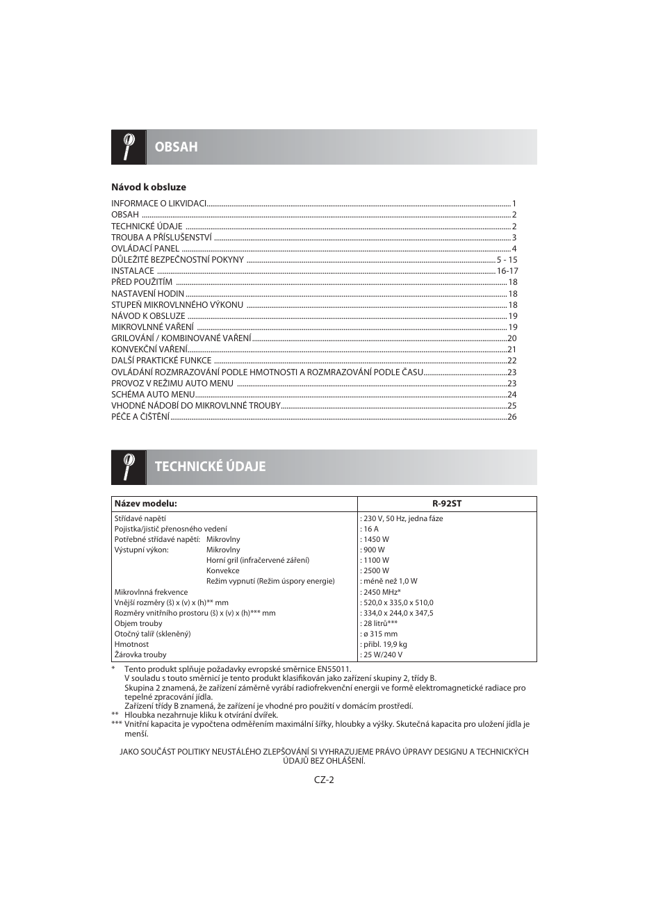 Sharp R-92STE User Manual | Page 108 / 316