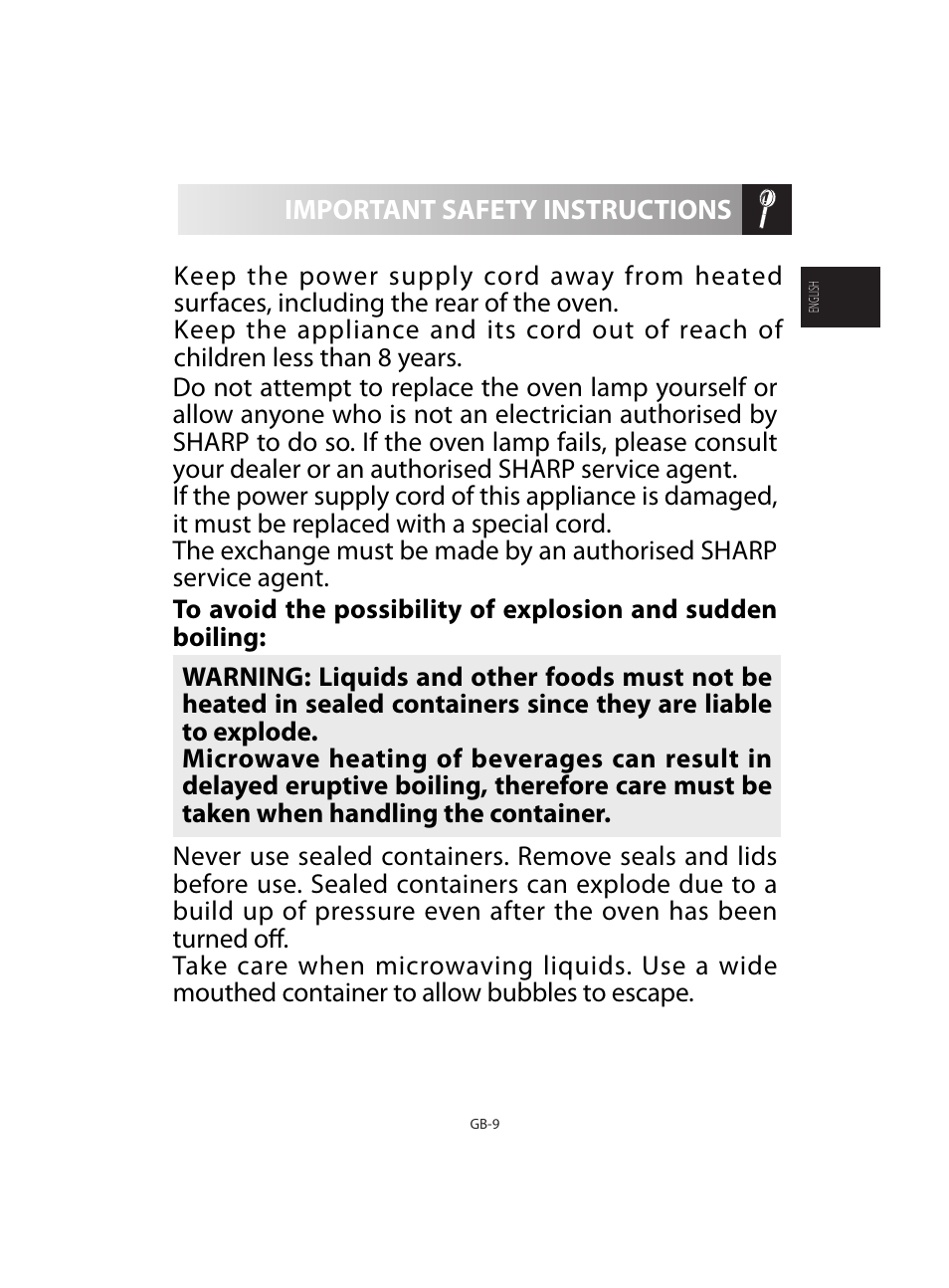 Sharp R-92STE User Manual | Page 11 / 316