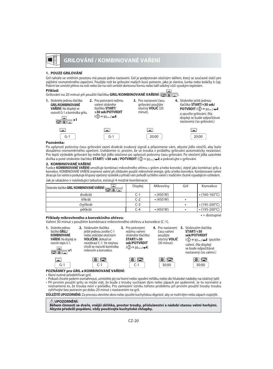 Grilování / kombinované vaření | Sharp R-92STE User Manual | Page 126 / 316