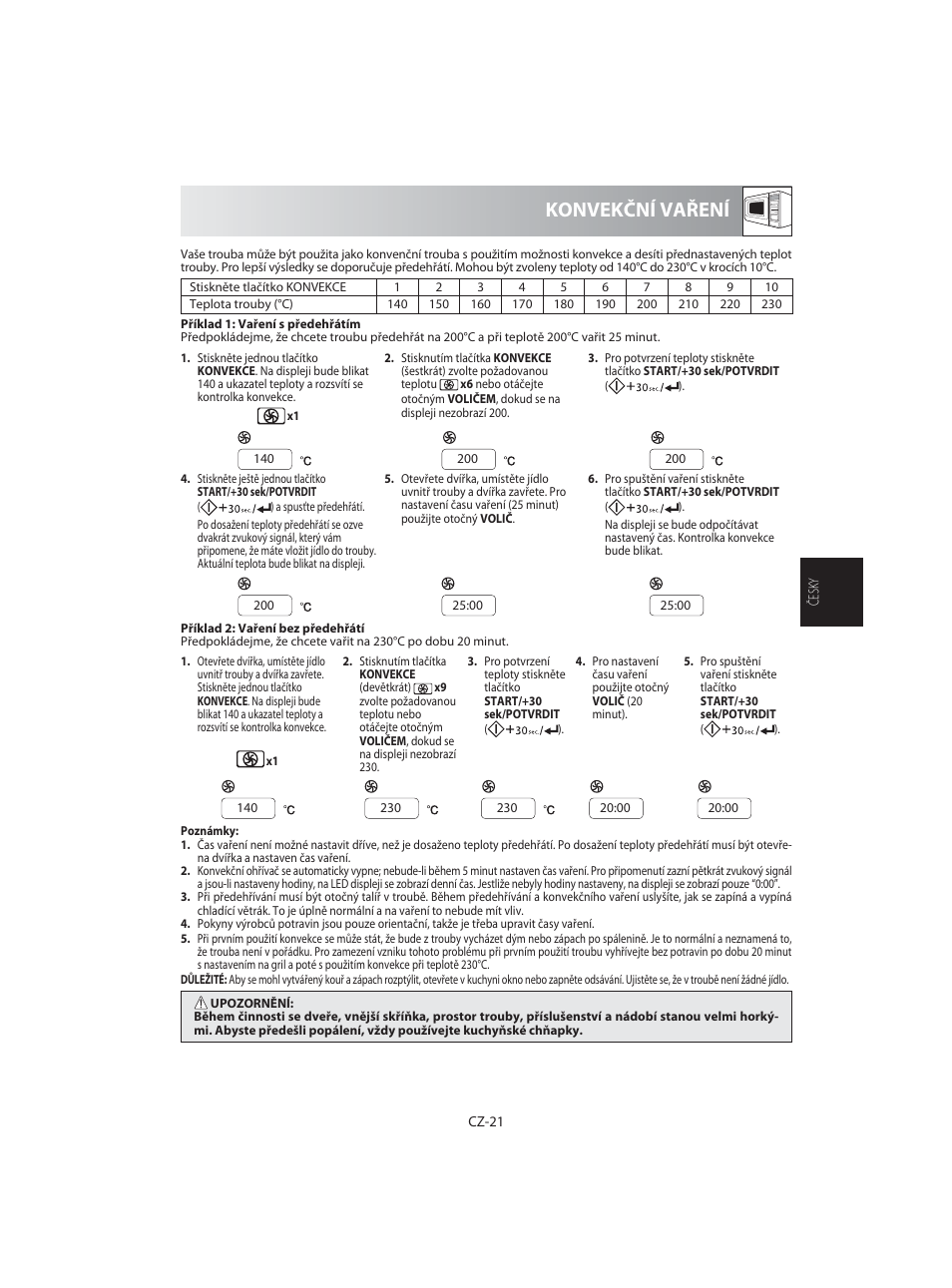 Konvekční vaření | Sharp R-92STE User Manual | Page 127 / 316