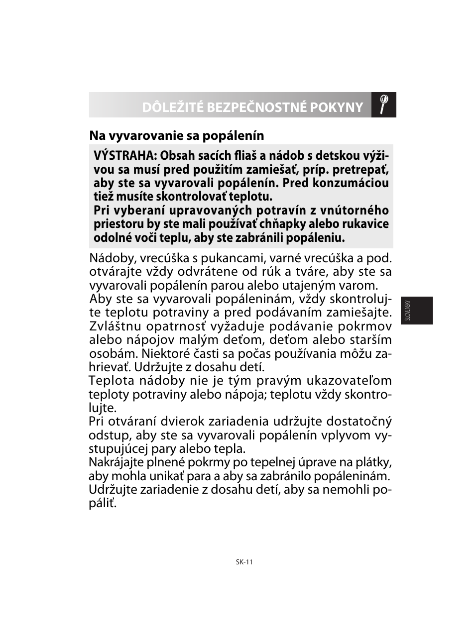Dôležité bezpečnostné pokyny | Sharp R-92STE User Manual | Page 143 / 316
