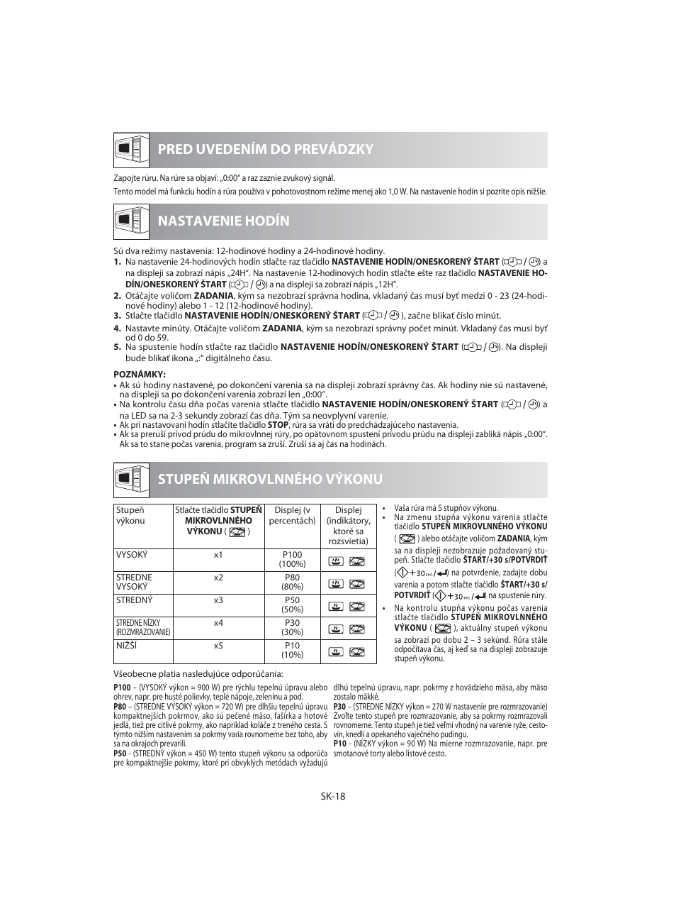 Nastavenie hodín | Sharp R-92STE User Manual | Page 150 / 316