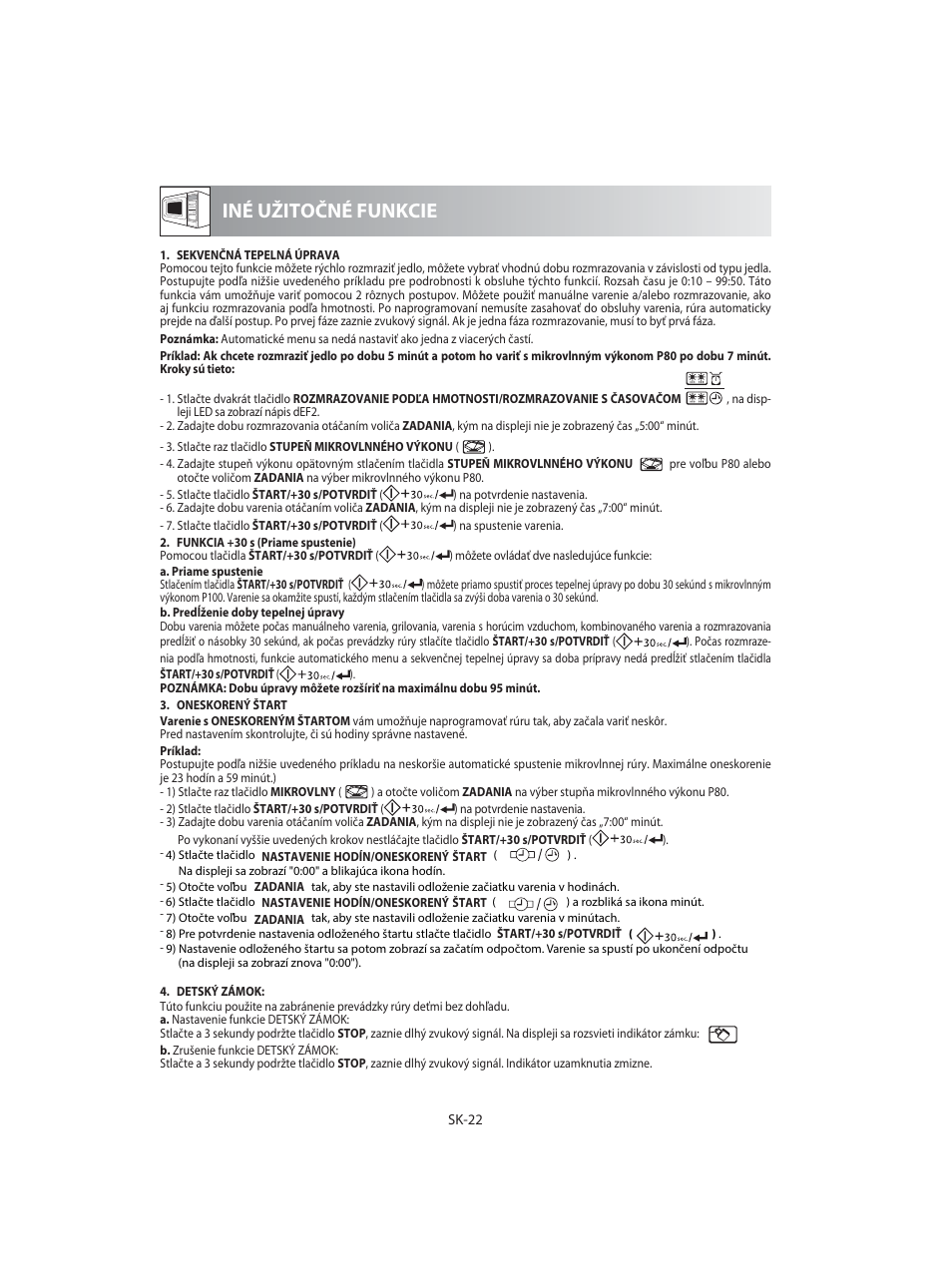 Iné užitočné funkcie | Sharp R-92STE User Manual | Page 154 / 316