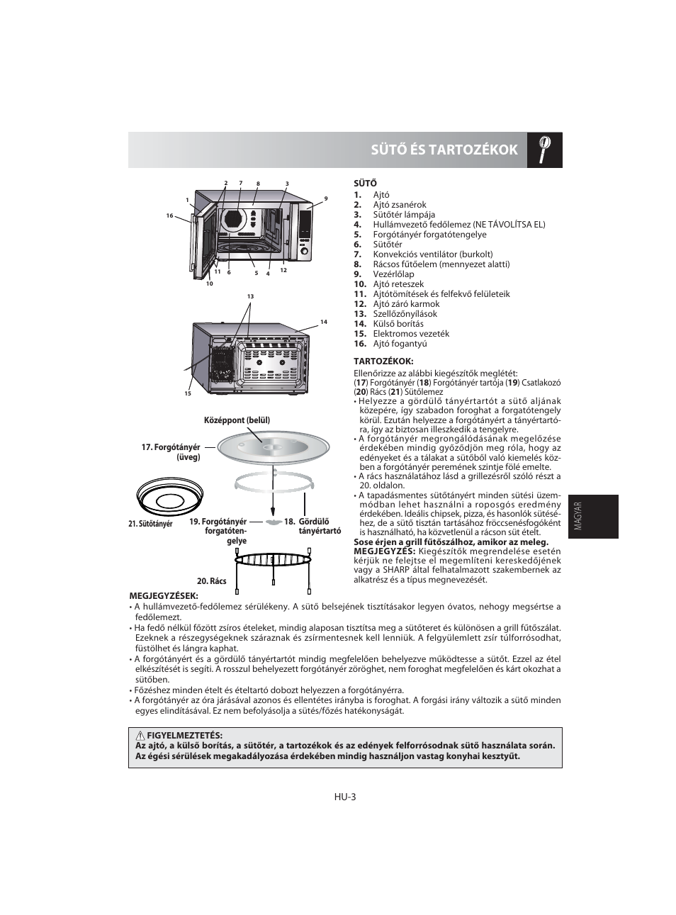 Sütő és tartozékok | Sharp R-92STE User Manual | Page 161 / 316