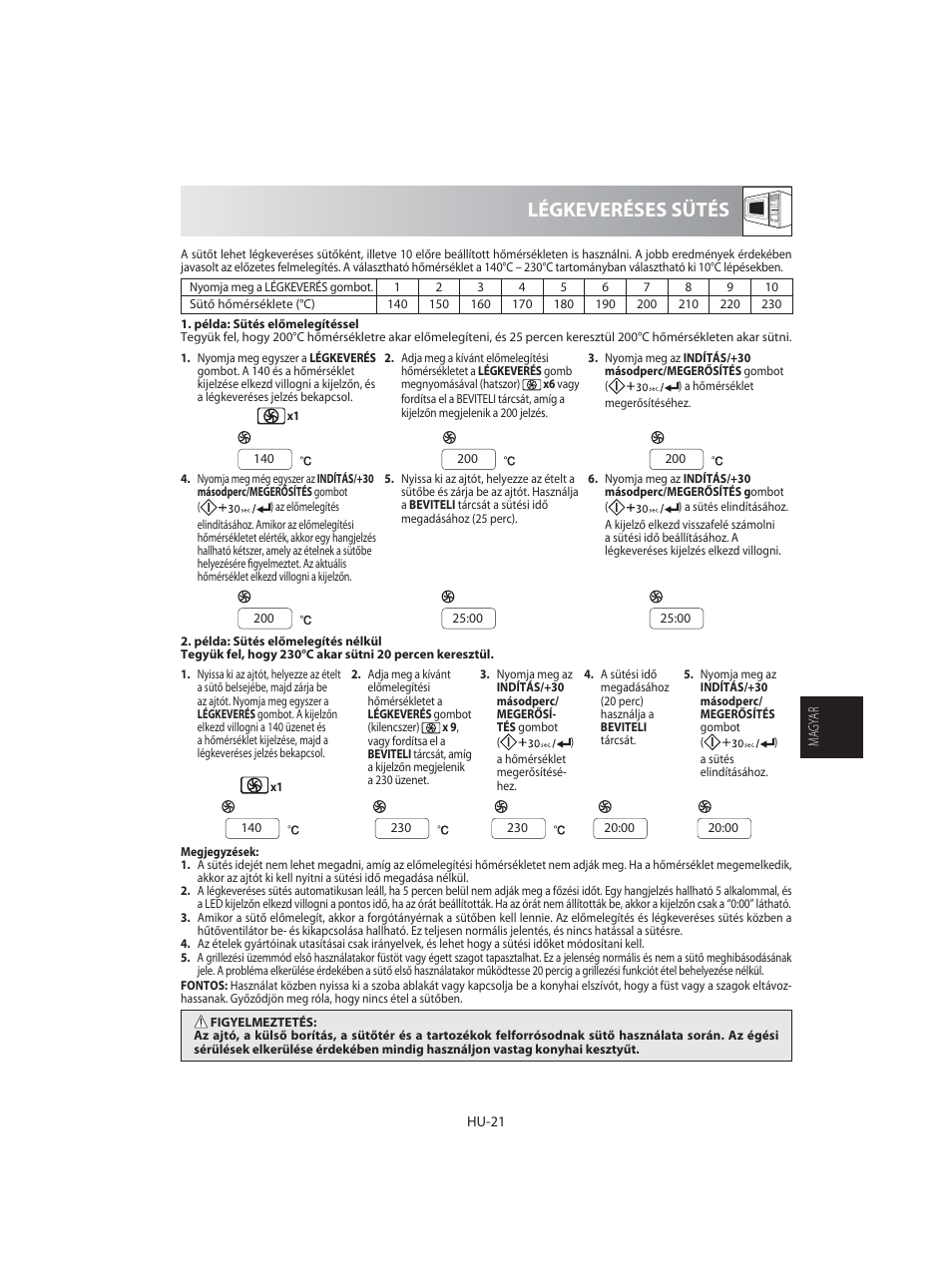 Légkeveréses sütés | Sharp R-92STE User Manual | Page 179 / 316