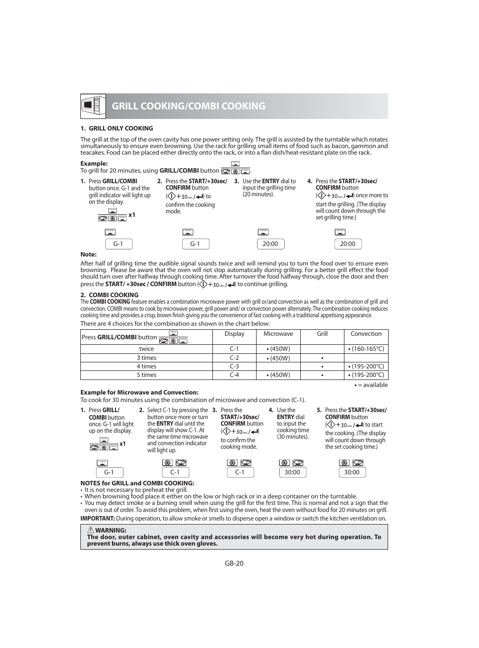Grill cooking/combi cooking | Sharp R-92STE User Manual | Page 22 / 316
