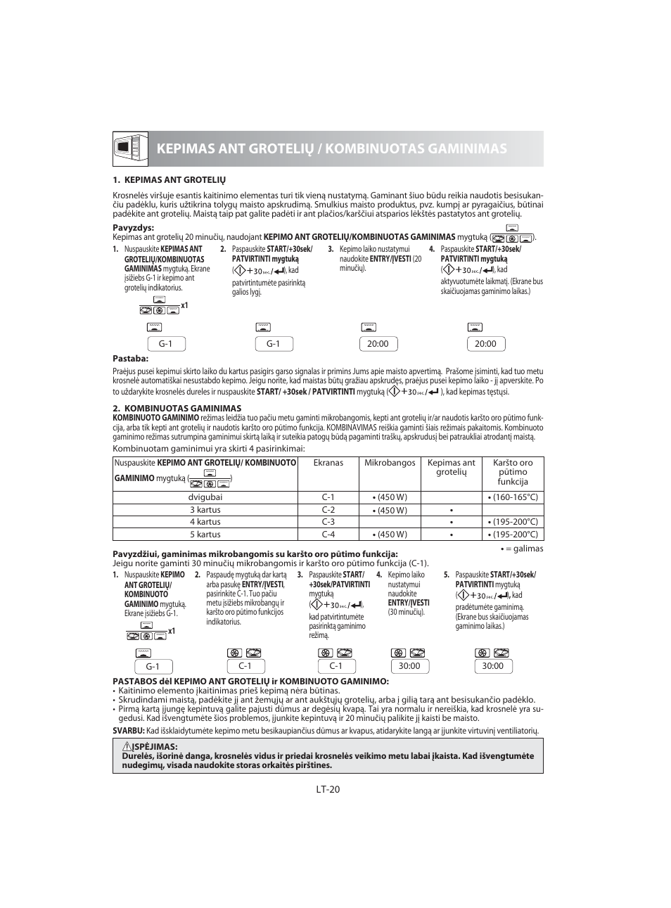 Kepimas ant grotelių / kombinuotas gaminimas | Sharp R-92STE User Manual | Page 230 / 316