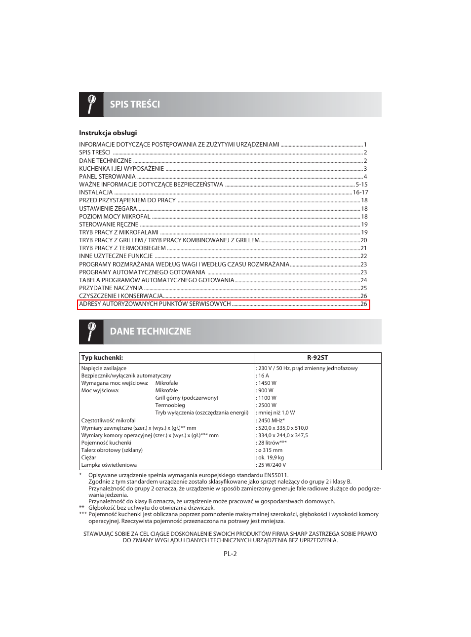 Sharp R-92STE User Manual | Page 30 / 316