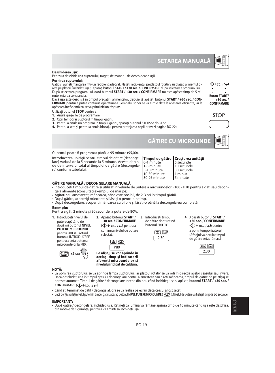 Gătire cu microunde setarea manuală | Sharp R-92STE User Manual | Page 307 / 316