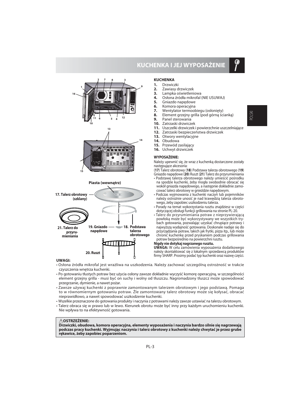 Kuchenka i jej wyposażenie | Sharp R-92STE User Manual | Page 31 / 316