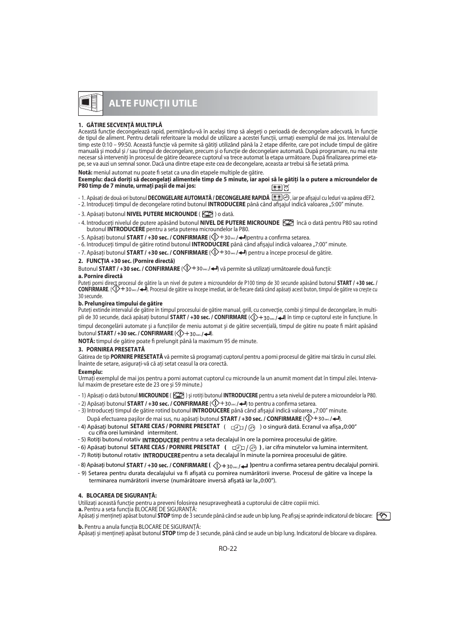 Alte funcţii utile | Sharp R-92STE User Manual | Page 310 / 316