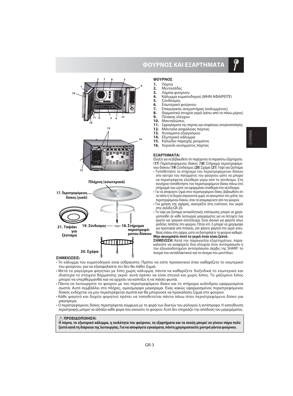 Φουρνοσ και εξαρτηματα | Sharp R-92STE User Manual | Page 57 / 316