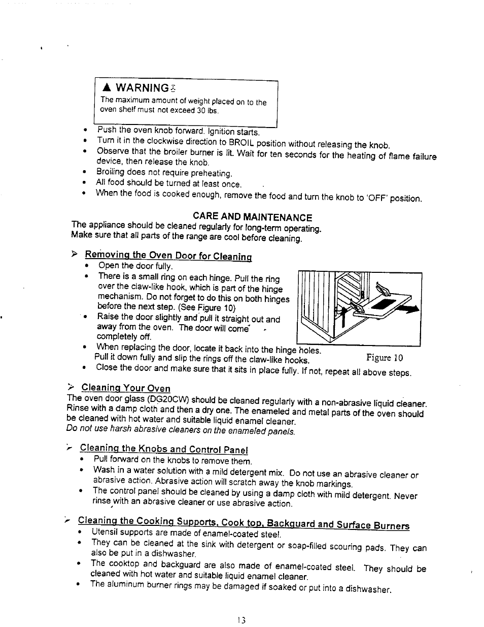 Care and maintenance, Warnings | Avanti DG20CW User Manual | Page 17 / 22