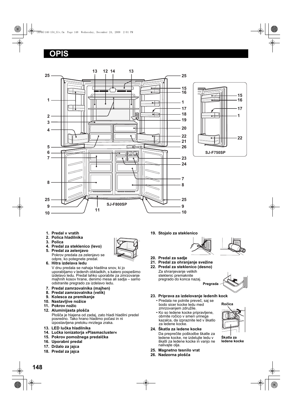 Opis | Sharp SJ-F800SPBK User Manual | Page 148 / 173