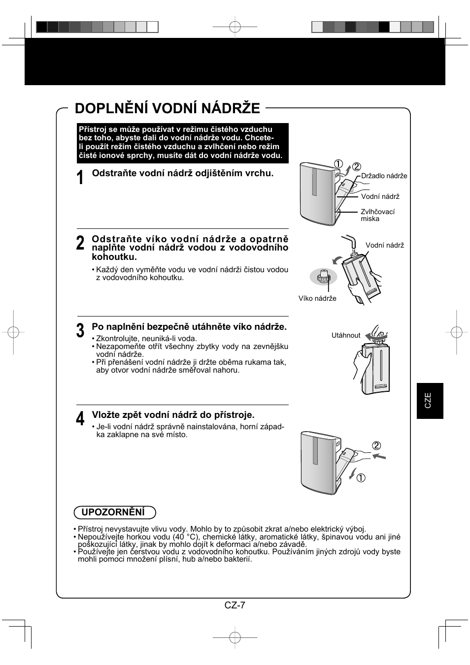 Doplnění vodní nádrže | Sharp KC-860E User Manual | Page 151 / 264
