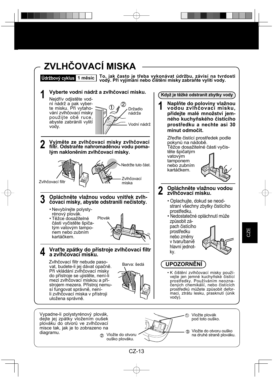 Zvlhčovací miska | Sharp KC-860E User Manual | Page 157 / 264