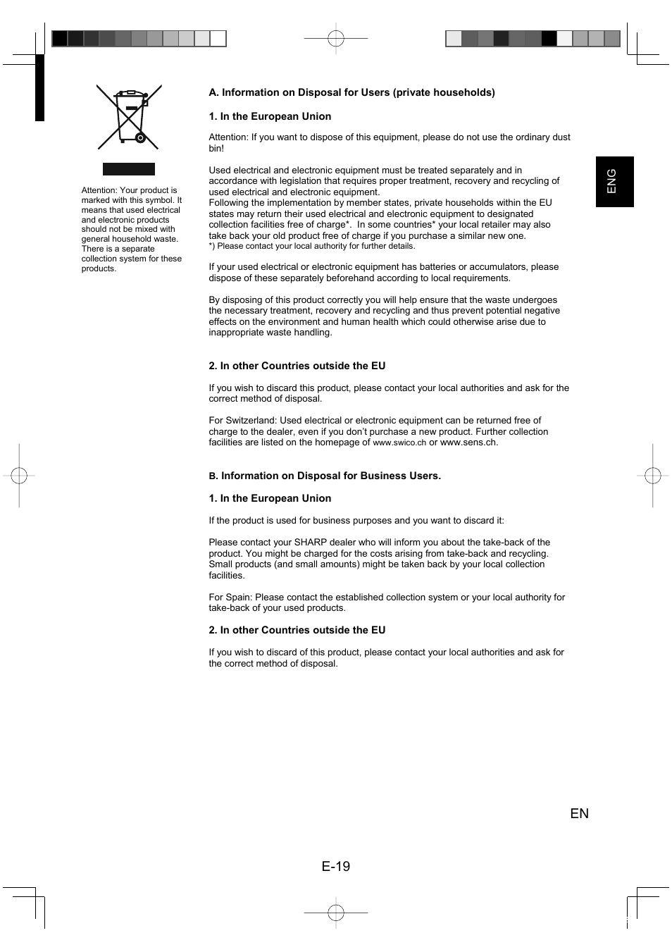 E-19 | Sharp KC-860E User Manual | Page 21 / 264