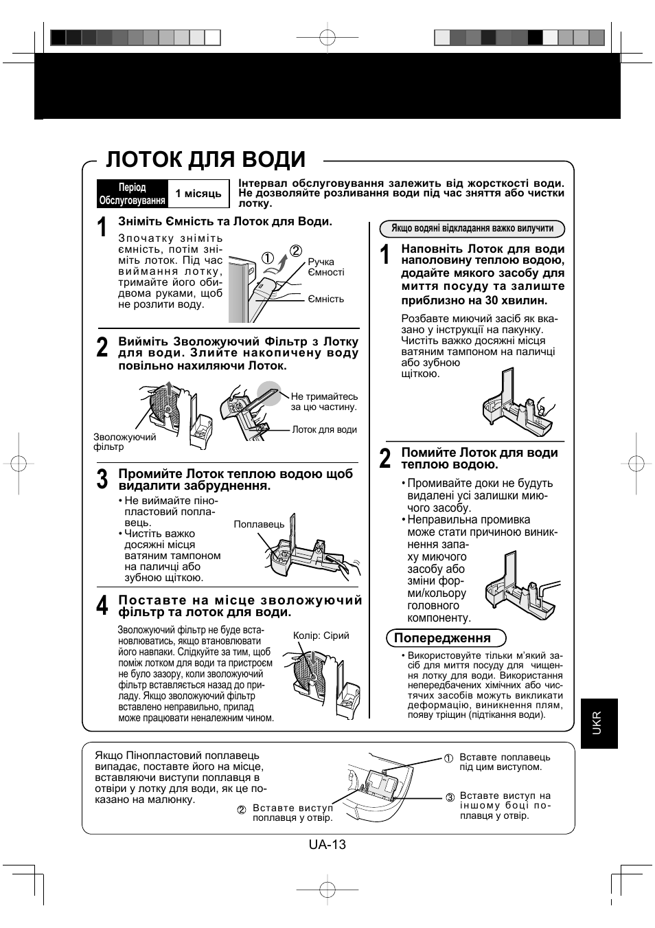 Лоток для води | Sharp KC-860E User Manual | Page 217 / 264