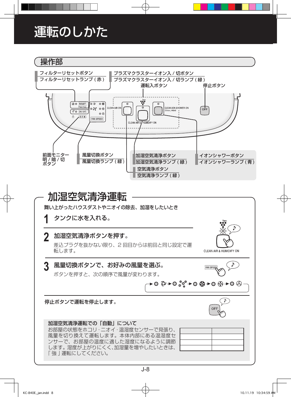 運転のしかた, 加湿空気清浄運転 | Sharp KC-860E User Manual | Page 232 / 264
