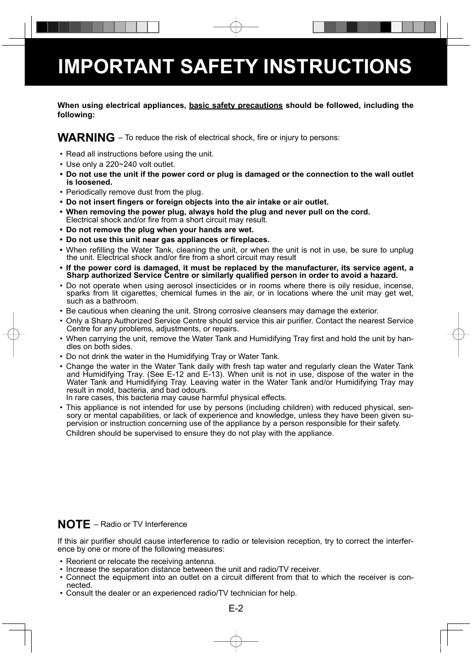 Important safety instructions, Warning | Sharp KC-860E User Manual | Page 4 / 264