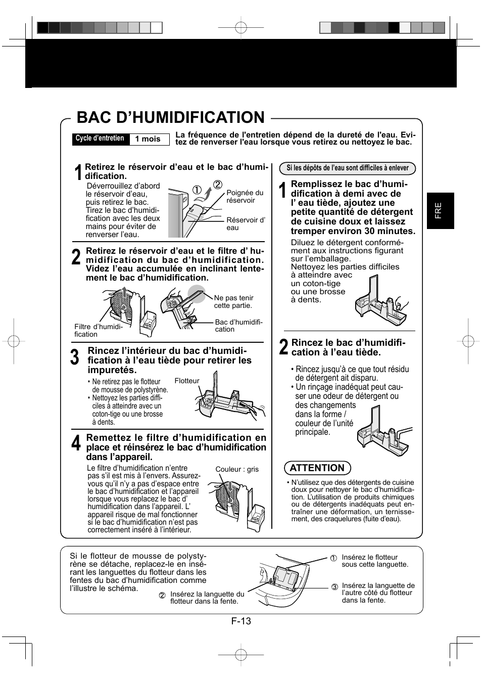 Bac d’humidification | Sharp KC-860E User Manual | Page 55 / 264