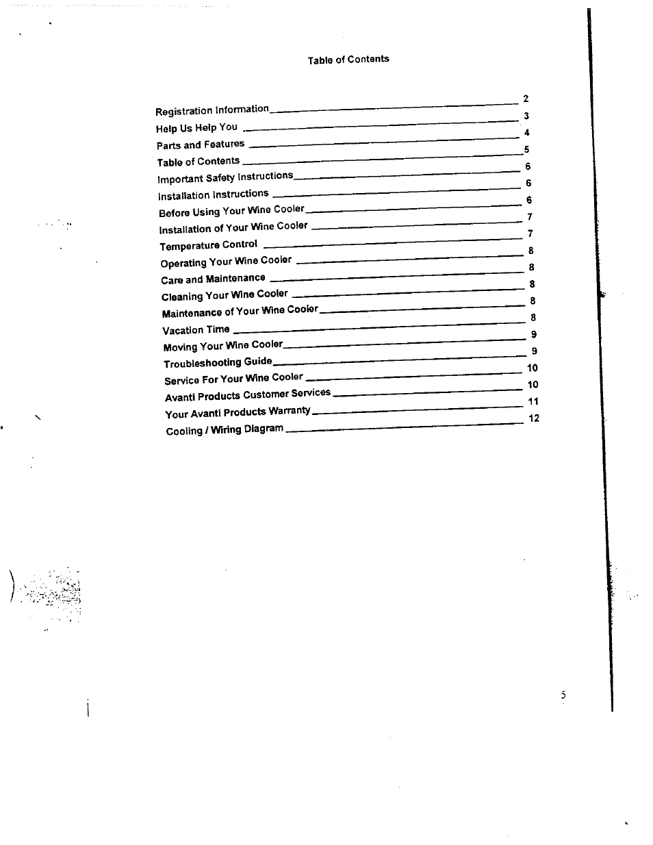 Avanti WC1000 User Manual | Page 6 / 13