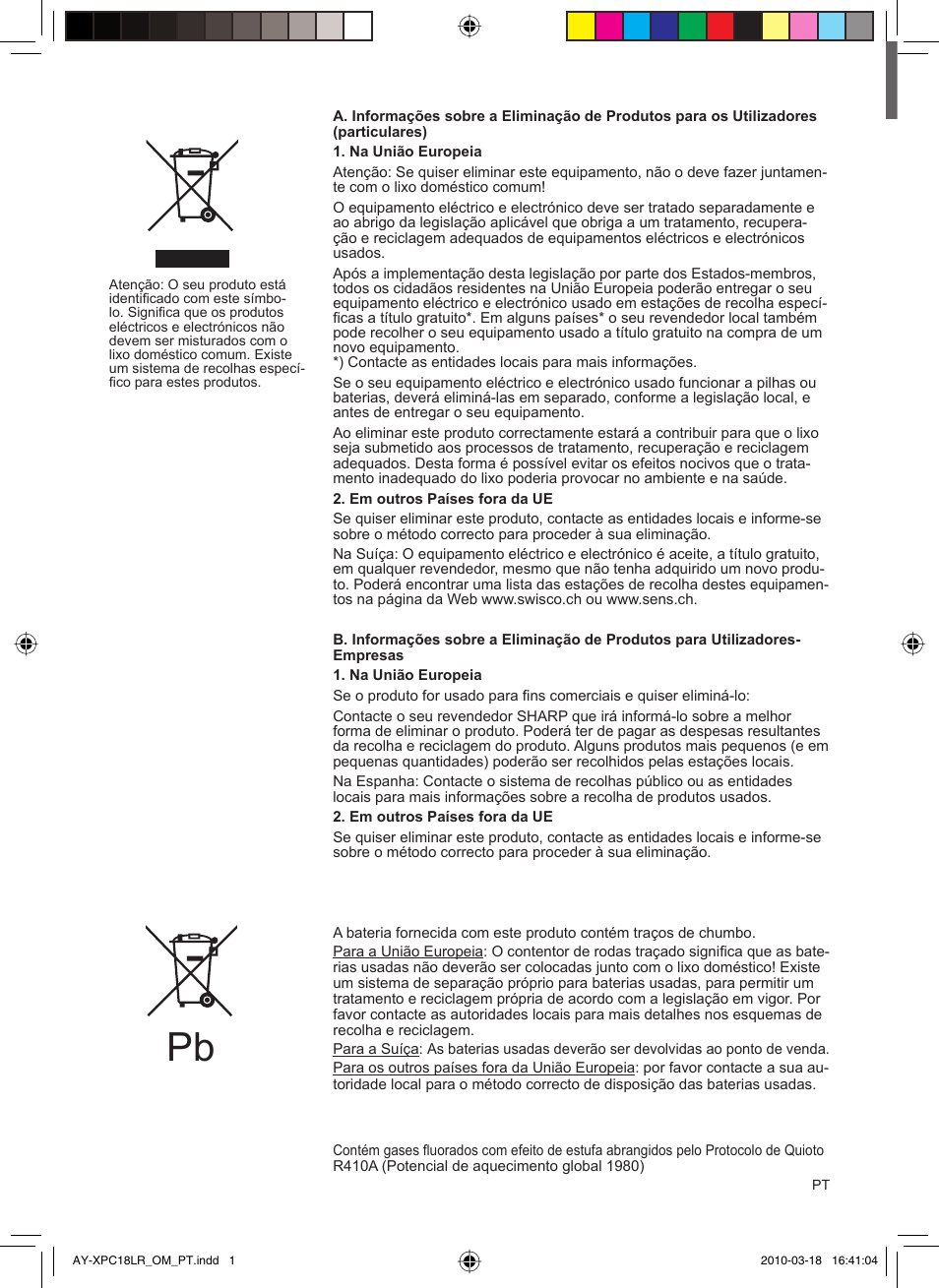 Ay-xpc18lr_om_04_pt.pdf | Sharp AY-XP24LR - AE-X24LR User Manual | Page 50 / 164