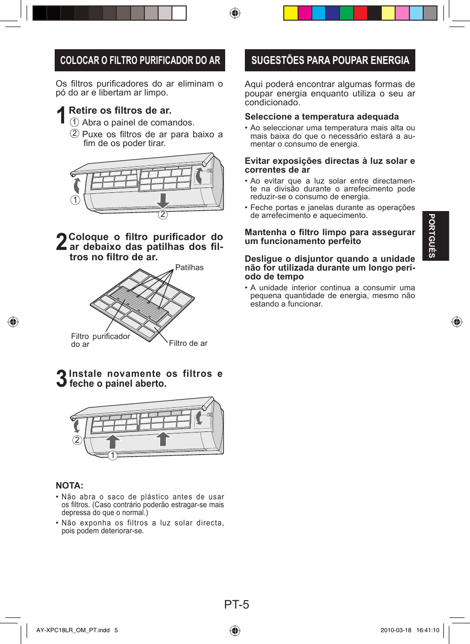 Pt-5 | Sharp AY-XP24LR - AE-X24LR User Manual | Page 55 / 164