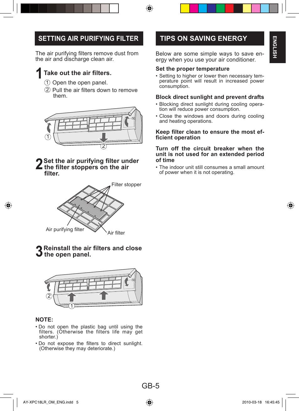 Gb-5 | Sharp AY-XP24LR - AE-X24LR User Manual | Page 7 / 164