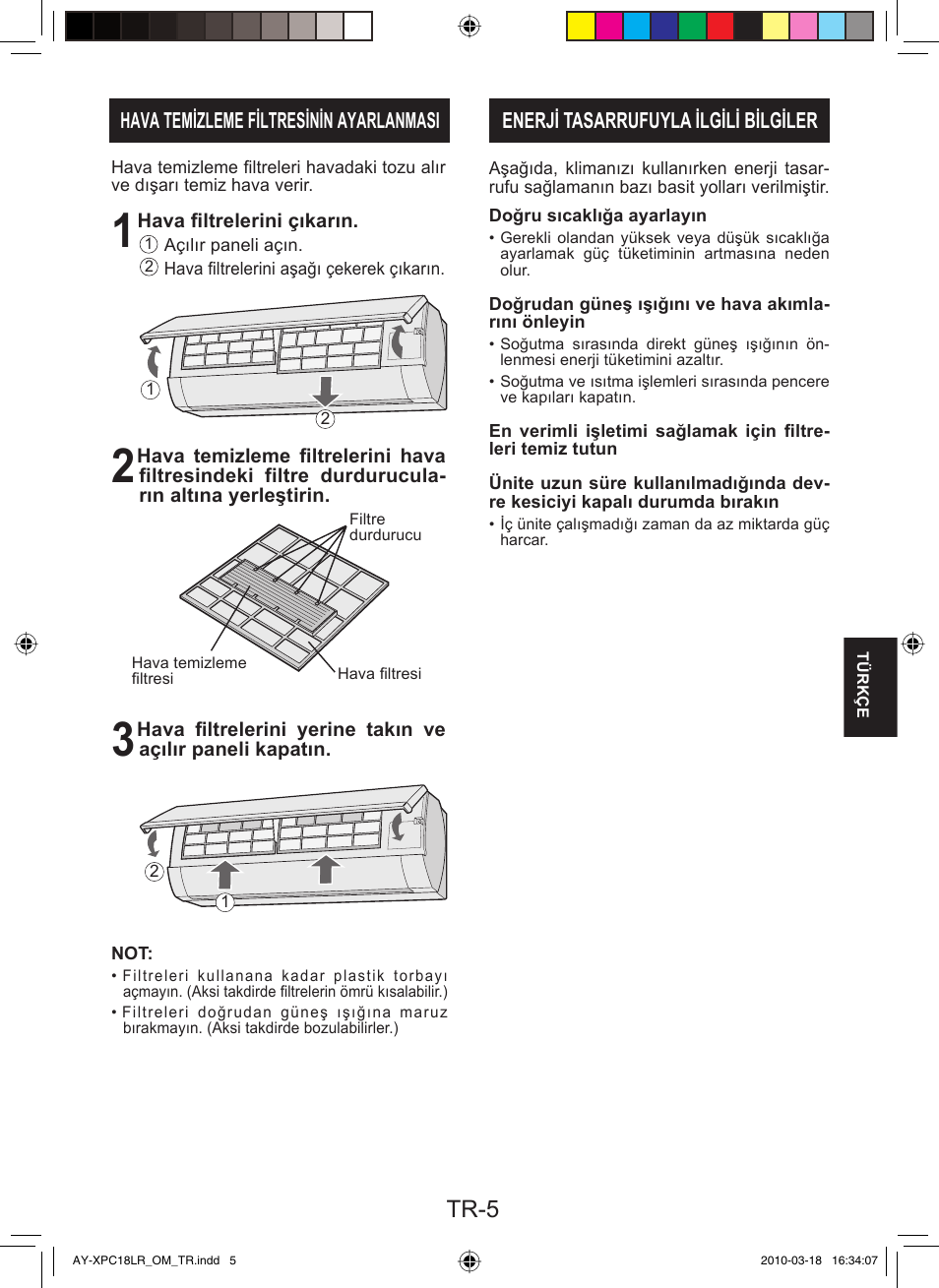 Tr-5 | Sharp AY-XP24LR - AE-X24LR User Manual | Page 87 / 164