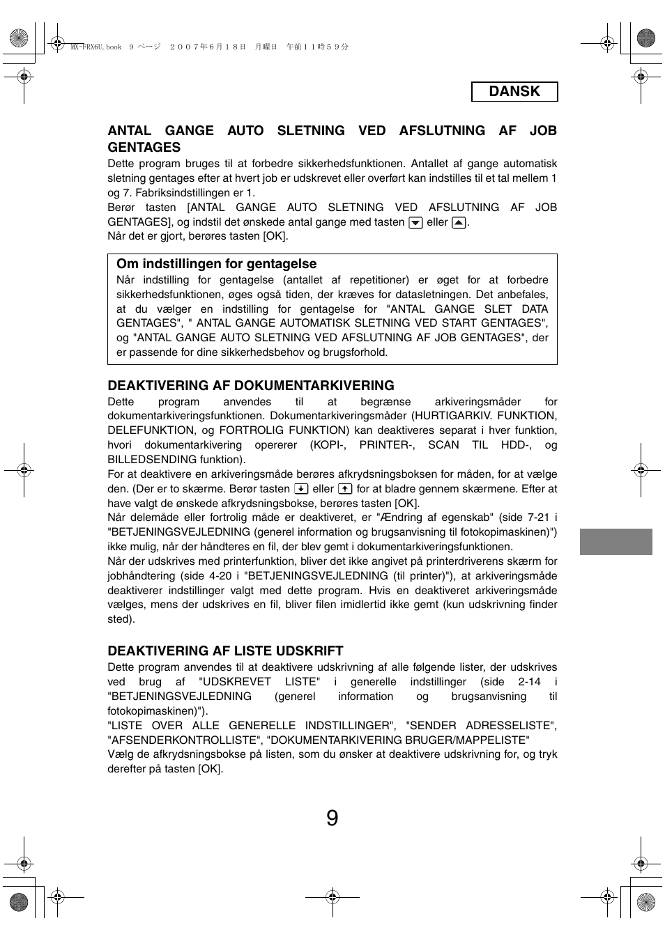 Sharp Moduł ochrony danych User Manual | Page 119 / 196